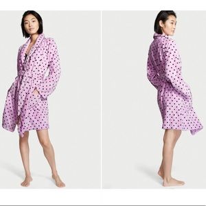 RESERVED BUNDLE Purple Polka Dot Short Plush Robe